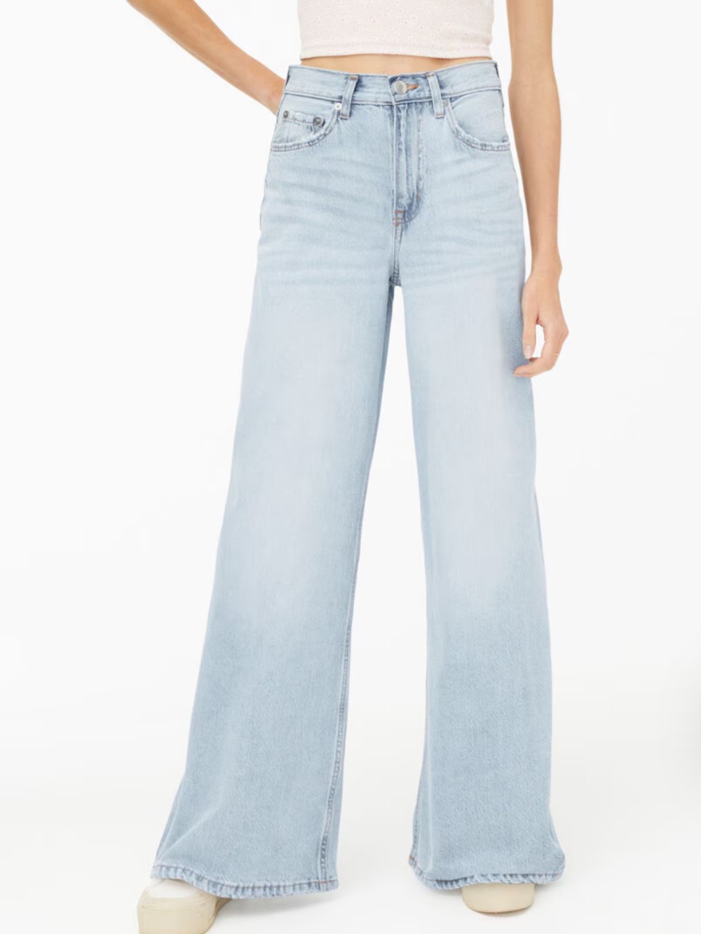 Aeropostale Light Blue High Rise Wide Leg Jeans